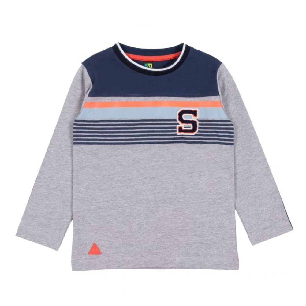 Nano Kids Long Sleeve Tee - Navy, Gray, and Orange
